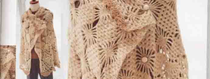 Cape motifs araignée et ananas au crochet