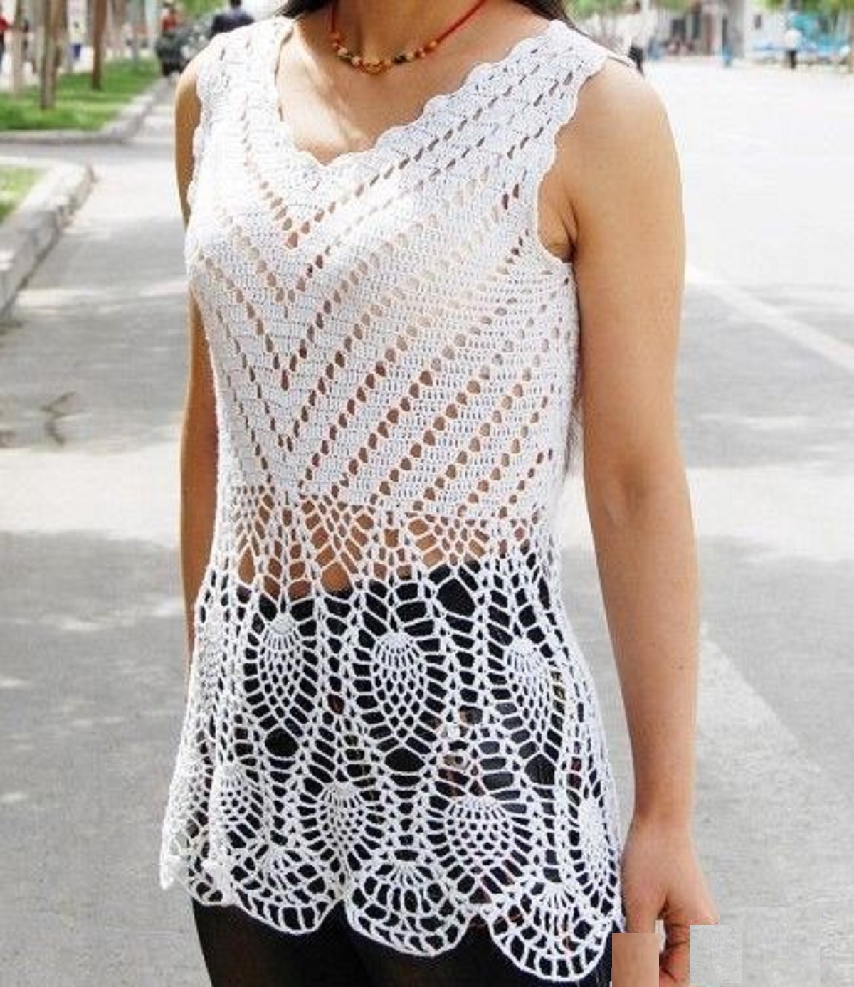 Crochet un pull avec des ananas