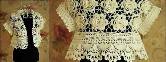 Crochet un superbe gilet de fleurs