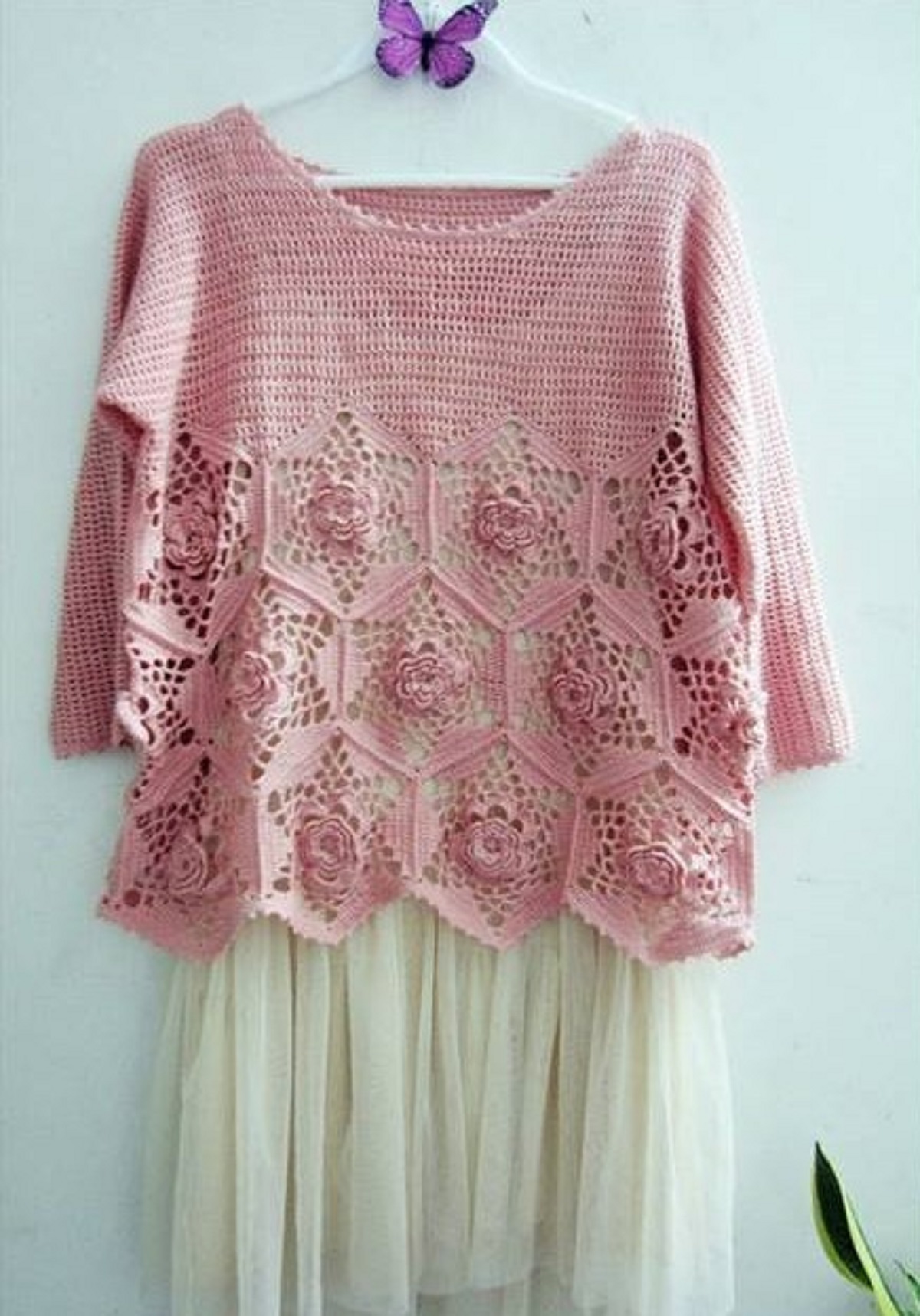 Au Crochet un pull printanier