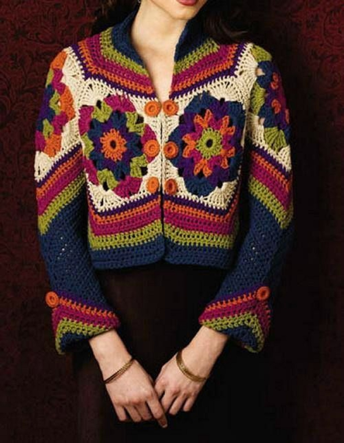 Crochet un gilet pétale et granny (1)
