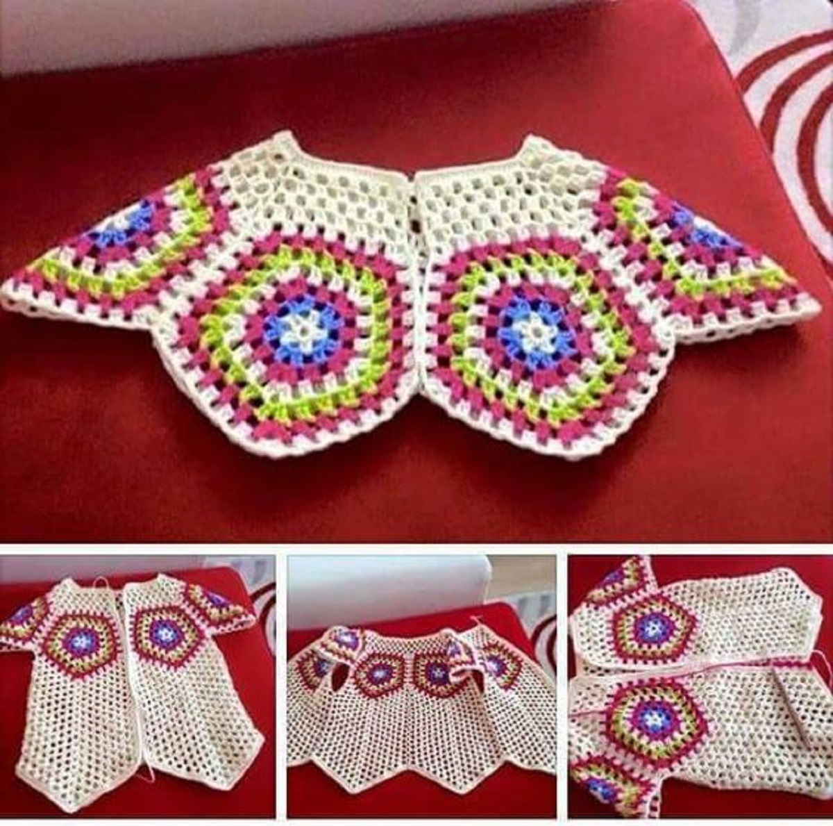 Crochet un gilet pétale et granny (1)