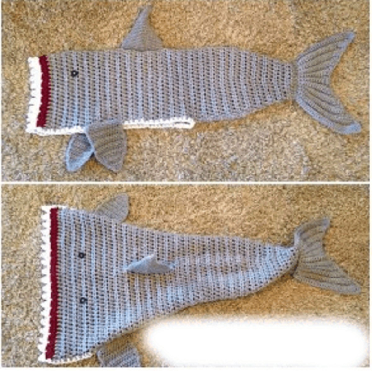 Une couverture requin au crochet
