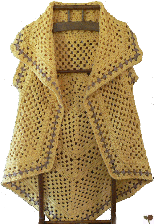 Veste pentagonale au crochet