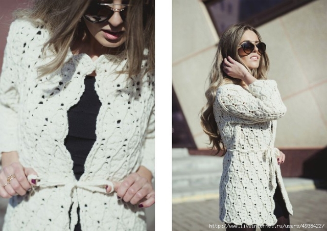 Une veste au crochet très chaude