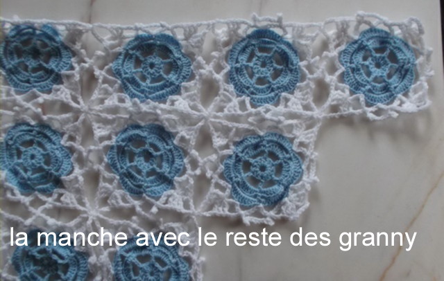 Cal pull de granny aux roses bleues partie 3