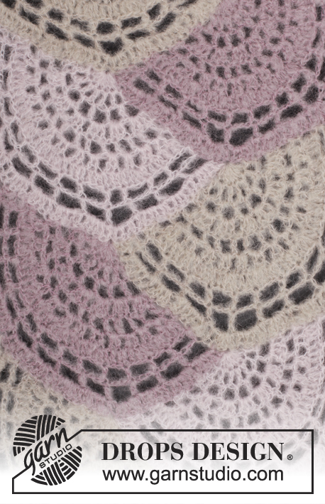 Châle au crochet avec des cercles et des demi-cercles
