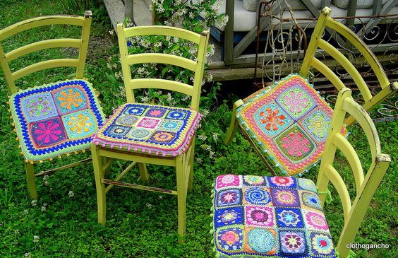 Avec nos grannys quelques idées pour nos chaises et fauteuils