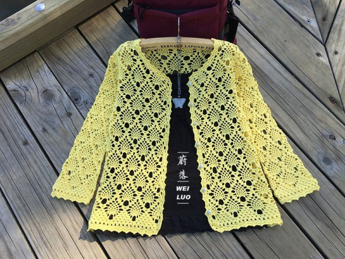 Un très beau gilet au point d'ananas