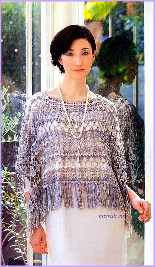 un poncho tout léger pour l'été au crochet