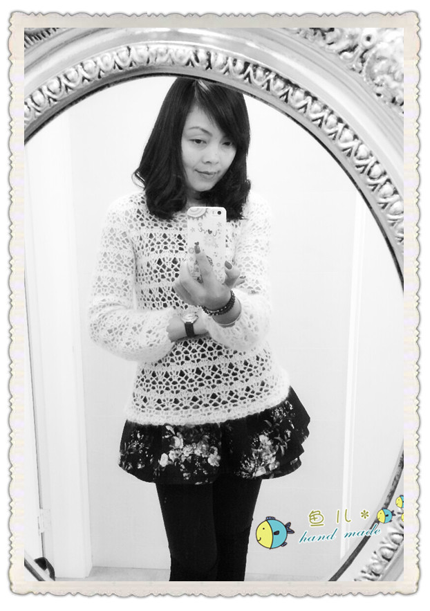 un pull au crochet en mohair tout léger pour l'été
