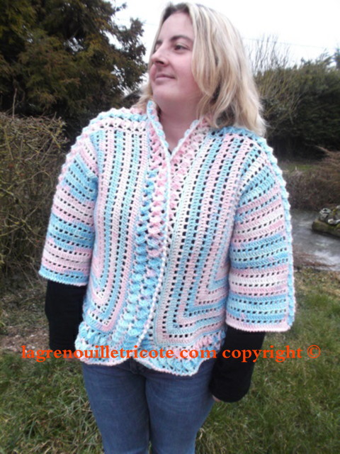 au crochet mon gilet diamant pour cet été