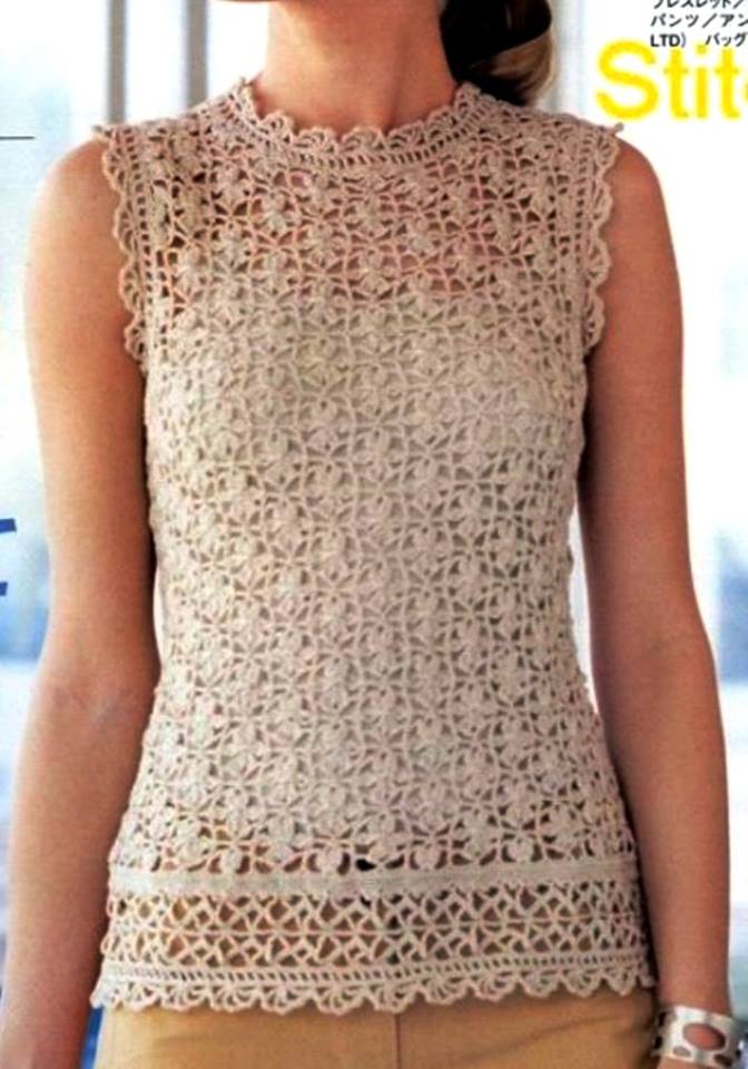 au crochet un pull d'été travaillé
