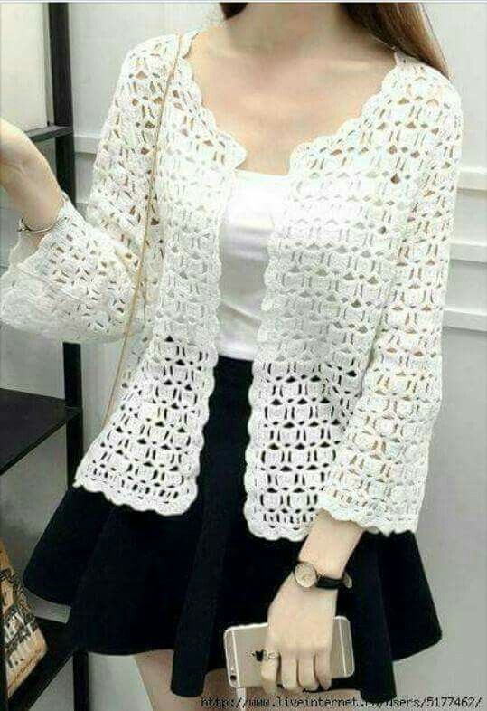 au crochet un cardigan avec un joli point