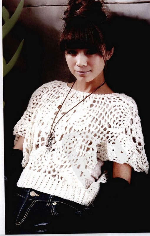 un pull avec des granny hexagonaux