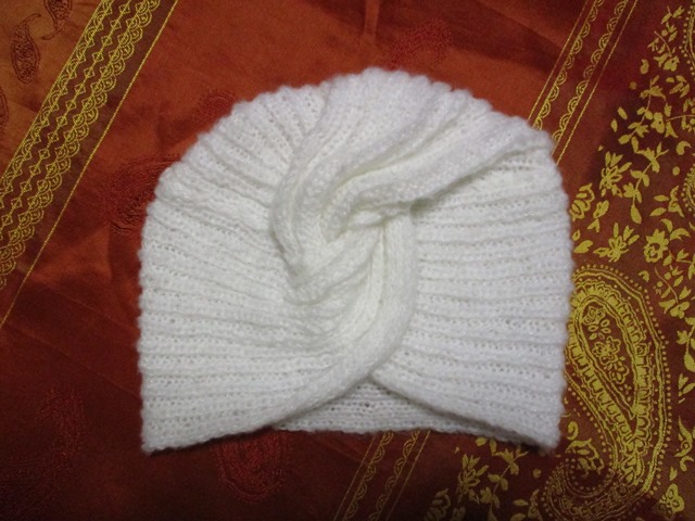 Mon turban au tricot en pas à pas facile