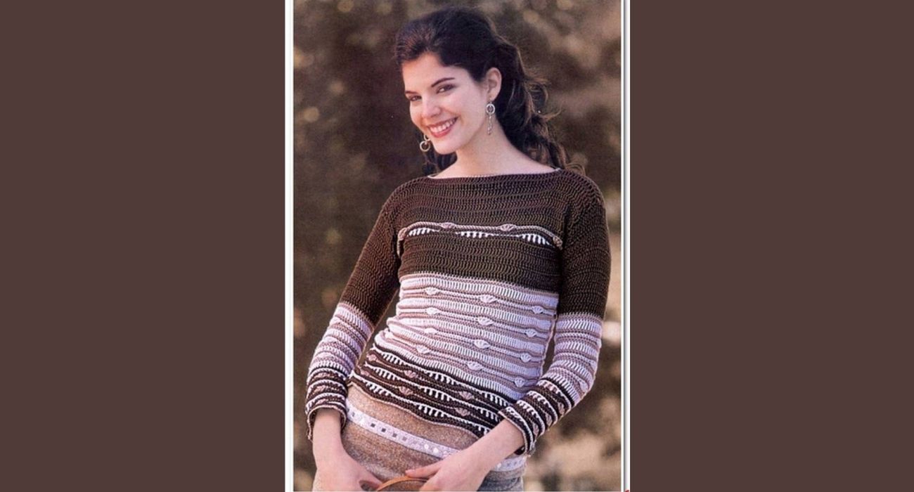 un pull au crochet avec un point un peu vague