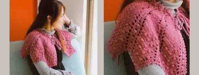 un chauffe épaule en étoile au crochet