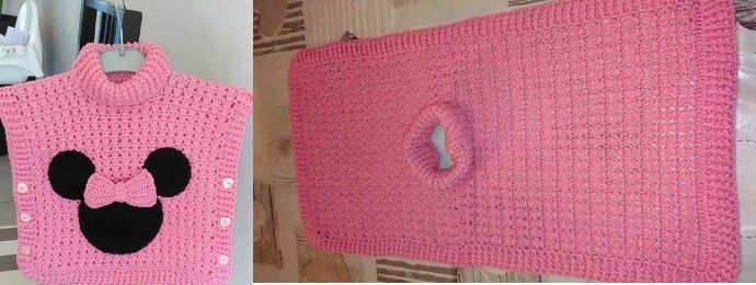 un joli poncho Minnie au crochet