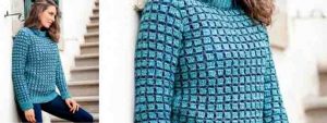 Un pull avec le point de brique au crochet