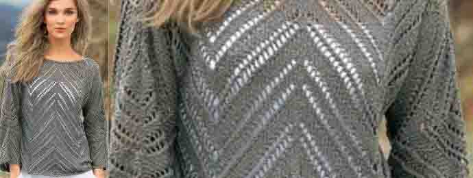 un pull aux lignes géométriques au tricot
