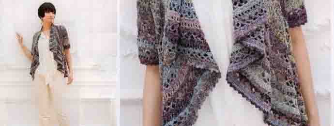Un cardigan asymétrique au crochet