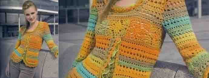 Un pull au crochet avec des granny