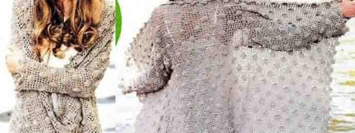 Gilet à pans droits et motifs coquillages