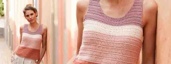 Sorbet Sunday le top rayé au crochet