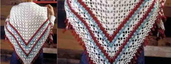 Un châle en pointe basique au crochet