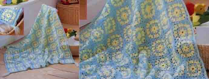 Une couverture bébé en granny