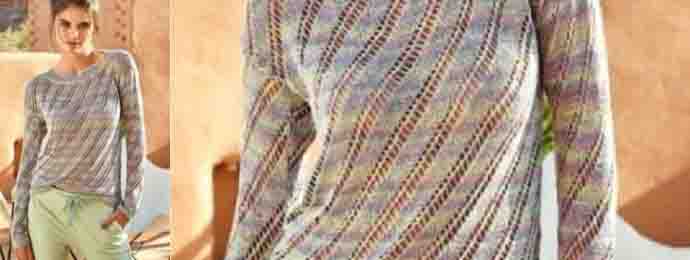 Pull d'été tricoté avec des diagonales