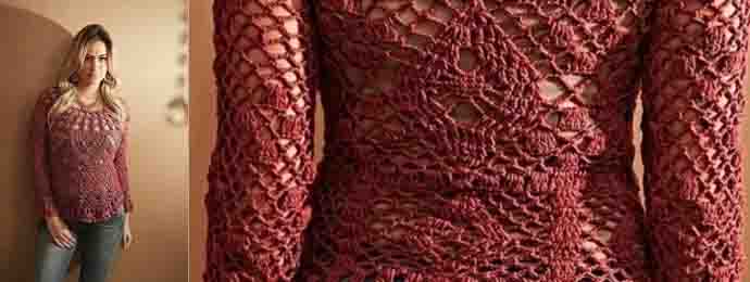 Au crochet un pull pour l'été en top down
