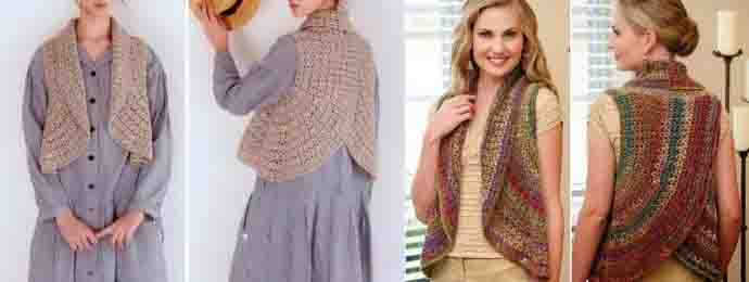 Un gilet croisé dans le dos au crochet