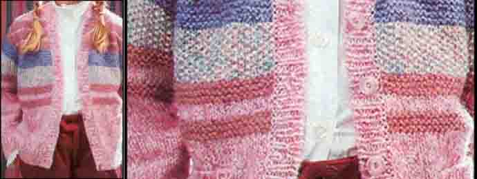 Un gilet multicolore unisexe au tricot