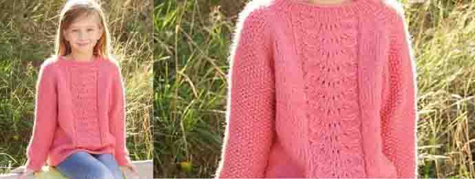 Le pull fille manches longues et point de vague