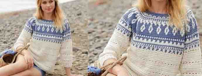 Le pull nordique de Drops Design au crochet