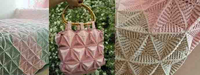 Des triangles au crochet texturé