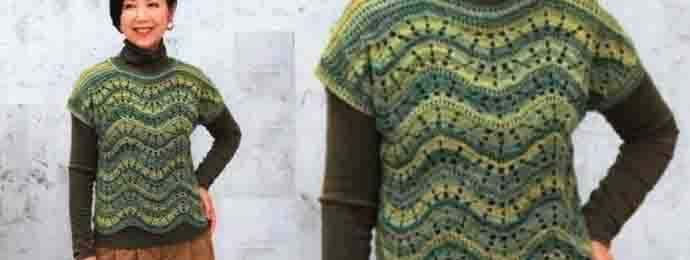 Un pull sans manche femme au crochet