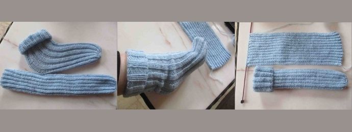 Chaussettes tricotées avec 2 aiguilles