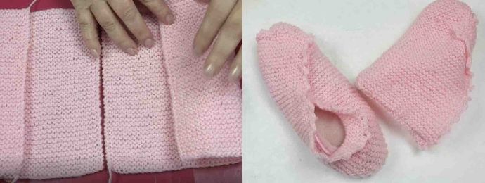 Pantoufle pour femme au tricot.
