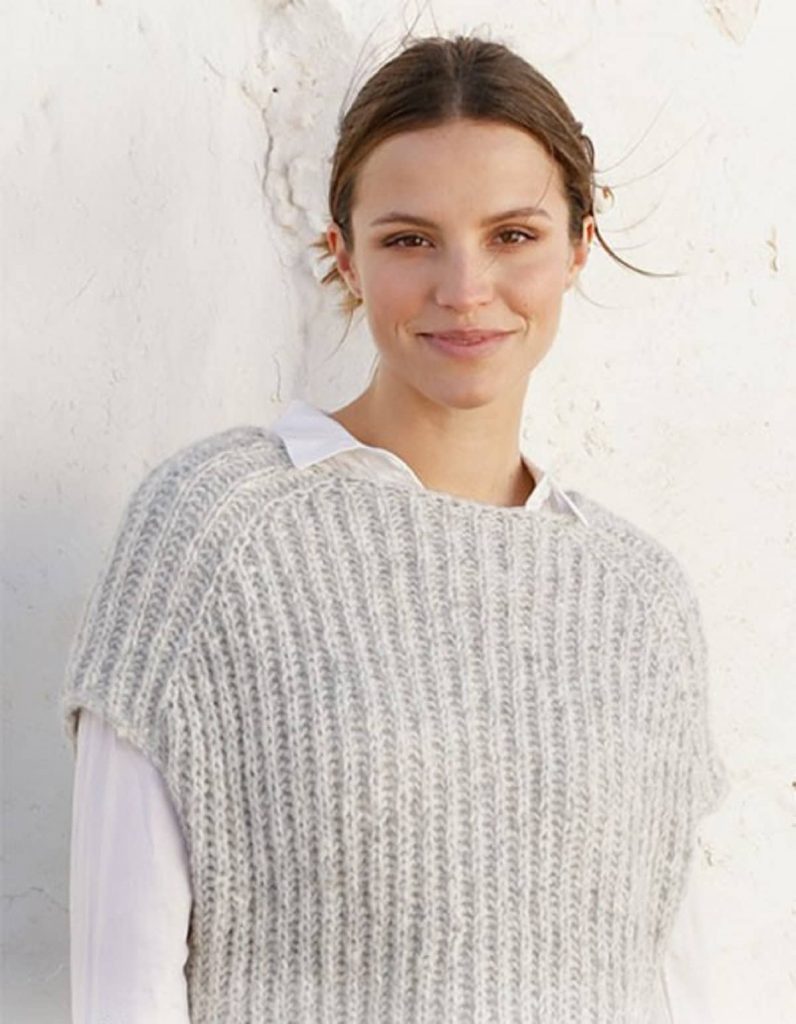 Modèle de pull sans manches à tricoter