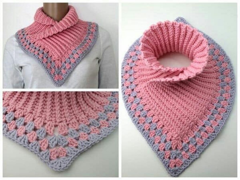un col châle au crochet pour cet hiver