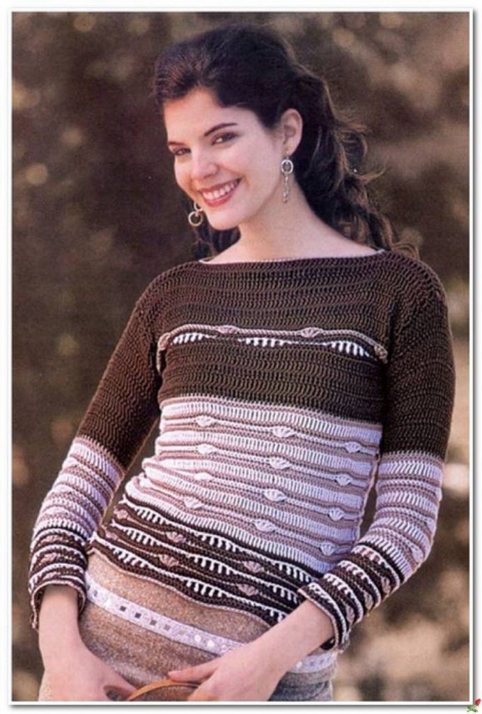 un pull au crochet avec un point un peu vague