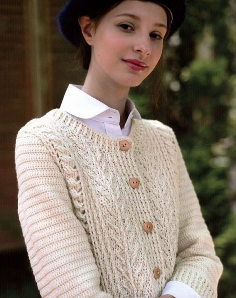 une veste irlandaise au crochet