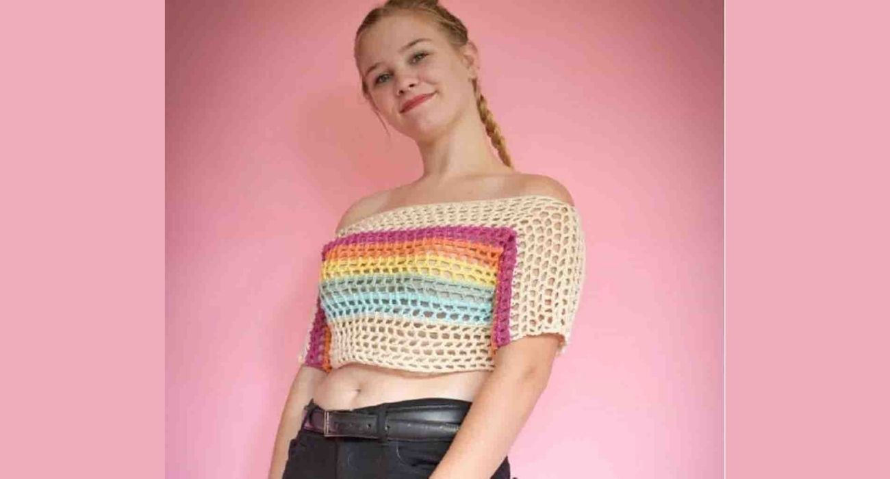Crop blouse multicolore