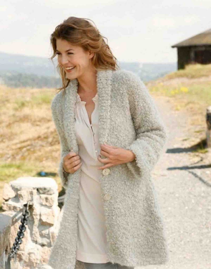 Modèle tricot un gilet long femme