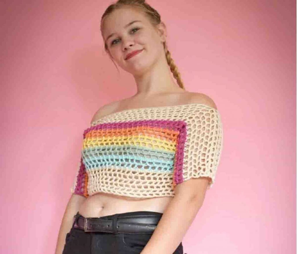 Crop blouse multicolore