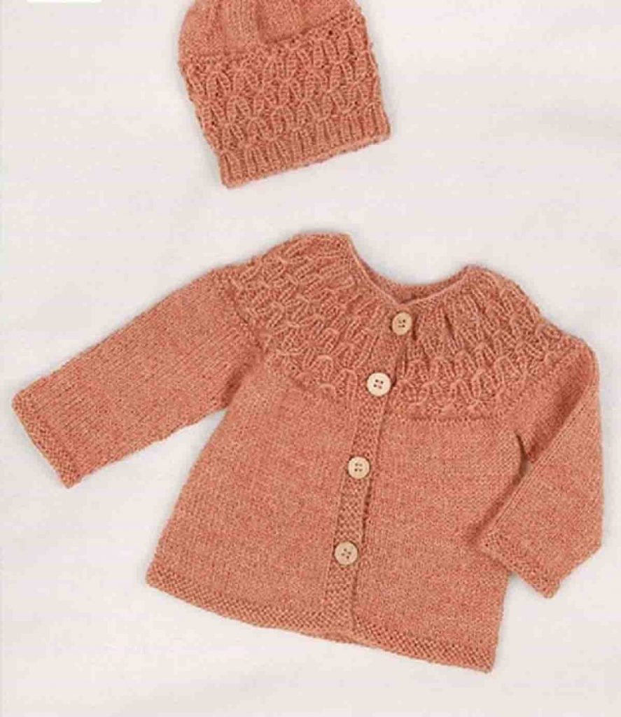 Tuto une brassière bébé point fantaisie au tricot