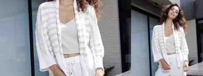 Un gilet tricot femme été